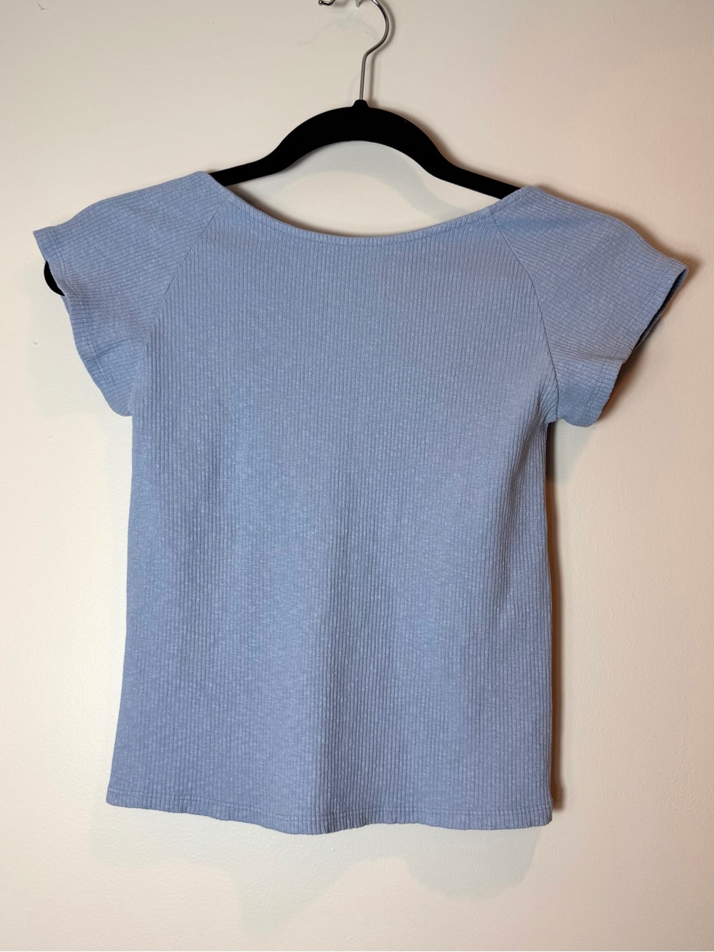  NWT Aerie Ribbed Scooped Open Back T-Shirt Monaco Blue Medium